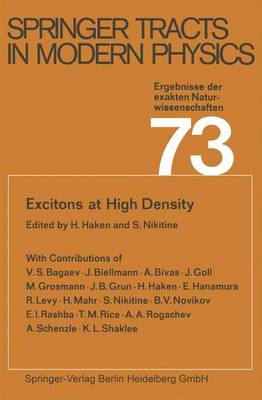 Excitons at High Density - Springer Tracts in Modern Physics 73 (Paperback)