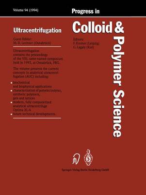 Ultracentrifugation - Progress in Colloid and Polymer Science 94 (Paperback)