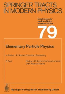 Elementary Particle Physics - Springer Tracts in Modern Physics 79 (Paperback)