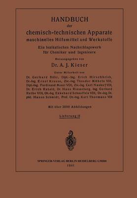 Handbuch Der Chemisch-Technischen Apparate Maschinellen Hilfsmittel Und Werkstoffe: Ein Lexikalisches Nachschlagewerk F r Chemiker Und Ingenieure (Paperback)