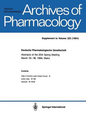 Deutsche Pharmakologische Gesellschaft (Paperback)