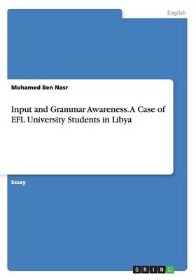 Input and Grammar Awareness. a Case of Efl University Students in Libya (Paperback)