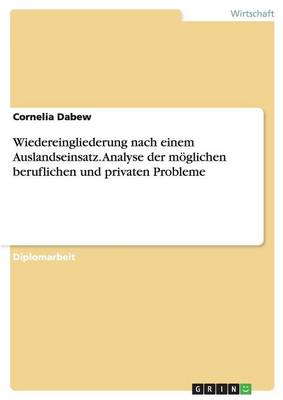 Wiedereingliederung Nach Einem Auslandseinsatz. Analyse Der Moglichen Beruflichen Und Privaten Probleme (Paperback)