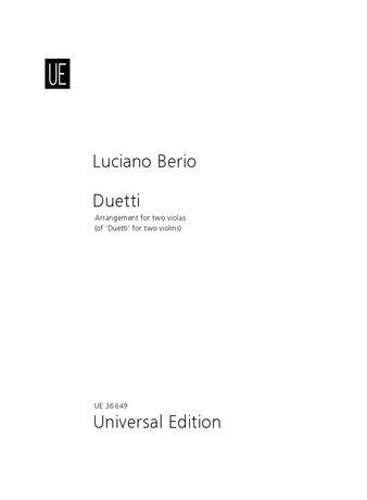 Duetti: for two violas (Sheet map)