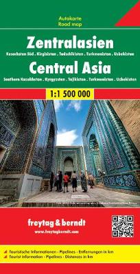 Central Asia - Kazakhstan South - Kyrgyzstan - Tajikistan - Turkmenistan - Uzbekistan Road Map 1:1 500 000 (Sheet map, folded)