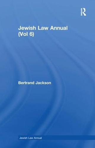 Jewish Law Annual (Vol 6) - Jewish Law Annual 6 (Hardback)
