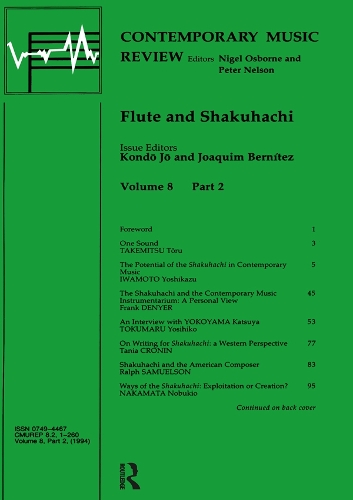 Flute and Shakuhachi - Contemporary Music Review (Paperback)