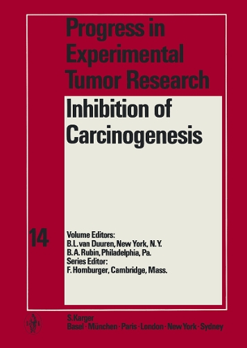 Inhibition of Carcinogenesis - Progress in Tumor Research 14 (Hardback)