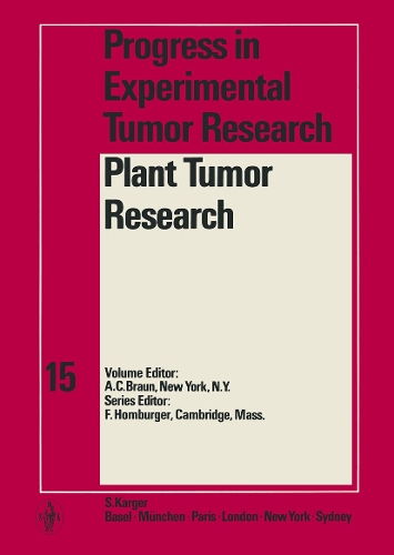 Plant Tumor Research - Progress in Tumor Research 15 (Hardback)