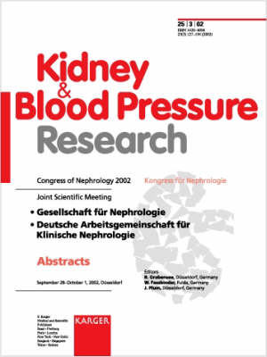 Congress of Nephrology 2002: Joint Scientific Meeting: Gesellschaft fur Nephrologie, Deutsche Arbeitsgemeinschaft fur Klinische Nephrologie, Dusseldorf, September-October 2002: Abstracts. Special Topic Issue: Kidney and Blood Pressure Research 2002, Vol. 25, No. 3 (Paperback)