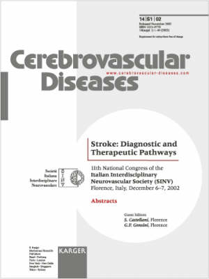 Stroke: Diagnostic and Therapeutic Pathways: 11th National Congress of the Italian Interdisciplinary Neurovascular Society (SINV), Florence, December 2002: Abstracts. Supplement Issue: Cerebrovascular Diseases 2002, Vol. 14, Suppl. 1 (Paperback)