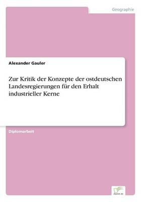Zur Kritik Der Konzepte Der Ostdeutschen Landesregierungen Fur Den Erhalt Industrieller Kerne (Paperback)