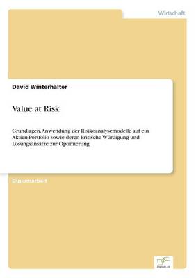 Value At Risk By David Winterhalter Waterstones