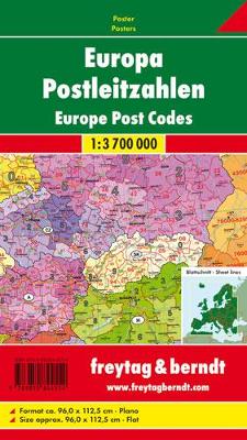 Europe Post Codes Map Flat in a Tube 1:3 700 000 (Sheet map, folded)