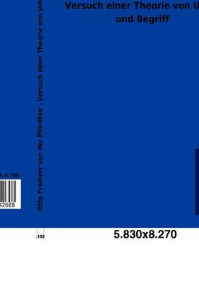 Versuch Einer Theorie Von Urteil Und Begriff (Paperback)