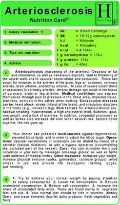 Arteriosclerosis - Nutrition Card