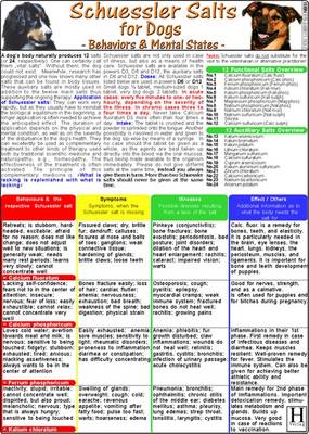Schuessler Salts for Dogs - Behaviors and Affections: Veterinary Science Card
