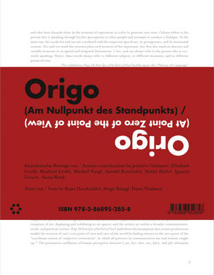 Origo (at Point Zero of the Point of View) - Birgit Rinagl and Franz Thalmair (Paperback)