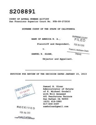 Goodall Estate Petition for Review Case No. A137189 California Supreme Court (Paperback)