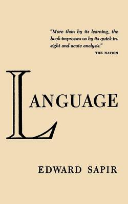 Language by Edward Sapir (Paperback)