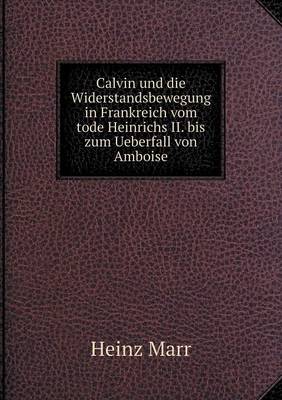 Calvin Und Die Widerstandsbewegung in Frankreich Vom Tode Heinrichs II. Bis Zum Ueberfall Von Amboise (Paperback)