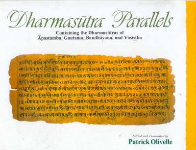 Dharmasutra Parallels - Sources of Ancient Indian Law S. No. 3 (Hardback)