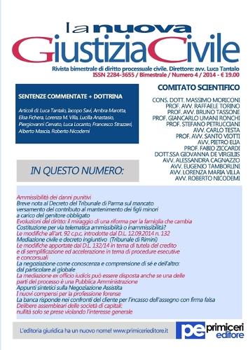 La Nuova Giustizia Civile (Numero 4/2014) (Paperback)