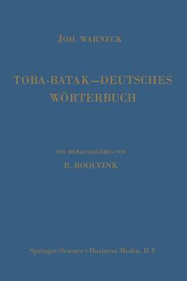 Toba-Batak-Deutsches Woerterbuch (Hardback)