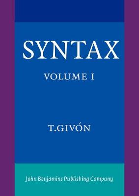 Syntax: v. 1: A Functional-typological Introduction (Paperback)