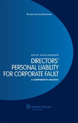 Directors' Personal Liability for Corporate Fault: A Comparative Analysis (Hardback)