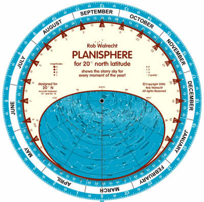 Planisphere for 20 Degrees North Latitude: Shows the Starry Sky for Every Moment of the Year - English planispheres PLN-N20
