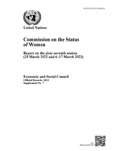 Report of the Commission on the Status of Women 2023 by United Nations ...