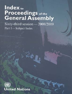 Index to Proceedings of the General Assembly 2008-2009: Subject Index (Paperback)