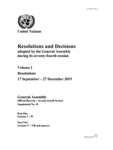 Resolutions And Decisions Adopted By The General Assembly During Its ...