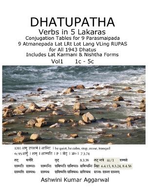 Dhatupatha Verbs in 5 Lakaras: Conjugation Tables for 9 Parasmaipada 9 Atmanepada Lat LRt Lot Lang VLing RUPAS for All 1943 Dhatus. Includes Lat Karmani & Nishtha Forms - Dhatupatha Verbs in 5 Lakaras 1 (Hardback)