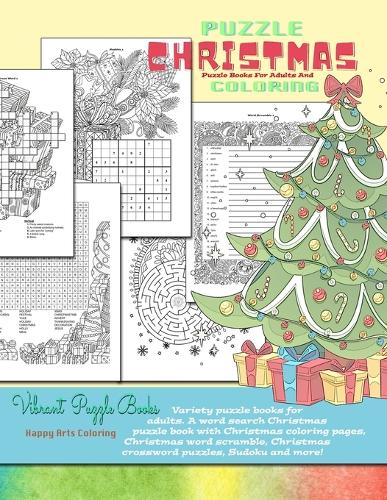 CHRISTMAS puzzle books for adults and coloring. Variety puzzle books for adults. A word search ...