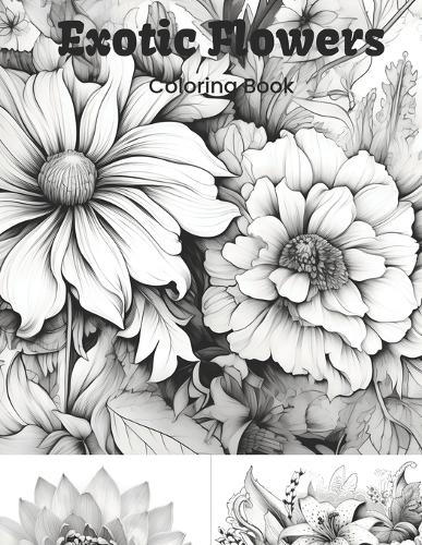 Exotic Flowers: coloring Book (Paperback)