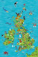 Children's Wall Map of the United Kingdom and Ireland (Sheet map, rolled)