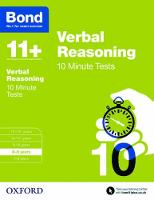 Bond 11+: Verbal Reasoning: 10 Minute Tests: 8-9 years - Bond 11+ (Paperback)