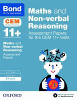 Bond 11+: Maths and Non-verbal Reasoning: Assessment Papers for the CEM 11+ tests: 8-9 years - Bond 11+ (Paperback)