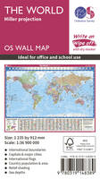 The World Miller Projection - OS Wall Map (Sheet map, rolled)