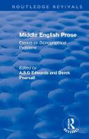 Middle English Prose: Essays on Bibliographical Problems - Routledge Revivals (Hardback)