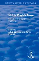 Middle English Prose: Essays on Bibliographical Problems - Routledge Revivals (Paperback)