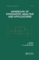 Handbook of Stochastic Analysis and Applications - Statistics: A Series of Textbooks and Monographs (Paperback)
