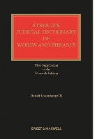 Stroud's Judicial Dictionary of Words and Phrases 1st Supplement (Paperback)