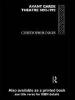 Avant Garde Theatre: 1892–1992 (Paperback)