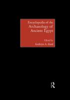 Encyclopedia of the Archaeology of Ancient Egypt (Hardback)