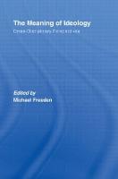The Meaning of Ideology: Cross-Disciplinary Perspectives (Hardback)