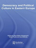 Democracy and Political Culture in Eastern Europe - Routledge Research in Comparative Politics (Paperback)