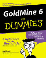 GoldMine 6 for Dummies (Paperback)